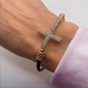Rhinestone Cross Bracelet